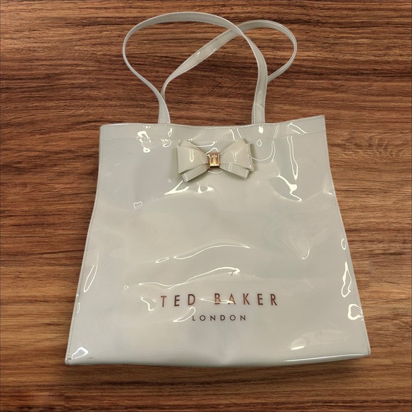 Ted Baker London Bow Tote Bag Shopper Handbag Beige Designer - Picture 1 of 9